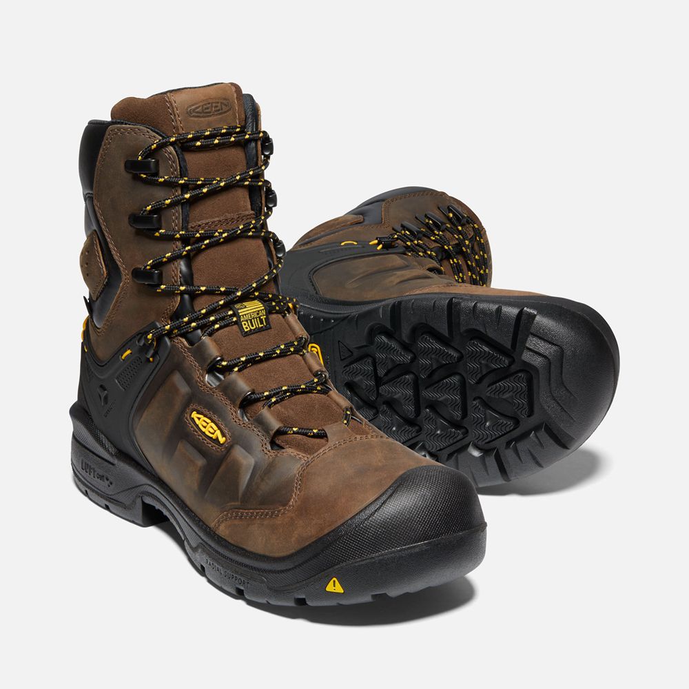 Keen Arbetskängor Herr Bruna - Dover 8\" Waterproof (Carbon-Fiber Toe) - 795813LYR